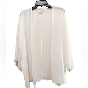 white chiffon kimono cardigan cover-up by Wishful Park- woman’s size med-NWOT
